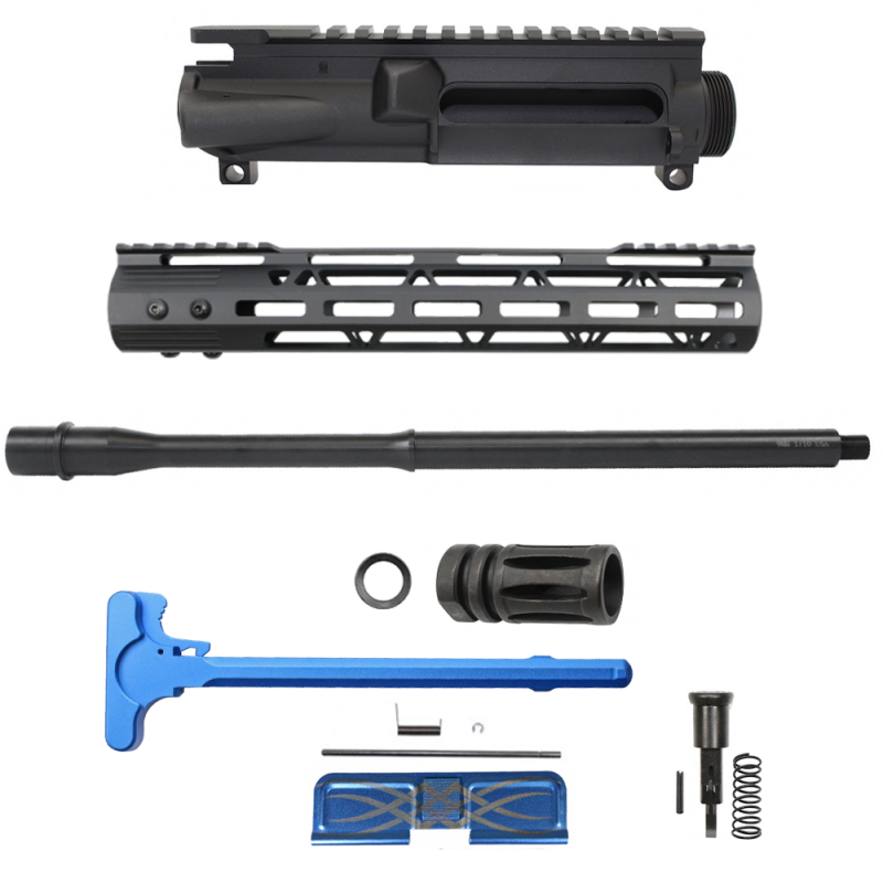 Ar 9mm 16 Barrel W 12 Clamp On Key Mod Handguard Blue Or Red Color Options Charging Handle 